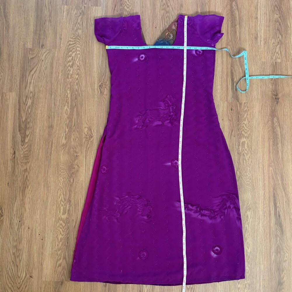 Handmade Tie Dye Embellished Tunic Dress Boho Festival One of a Kind M - Picture 15 of 16